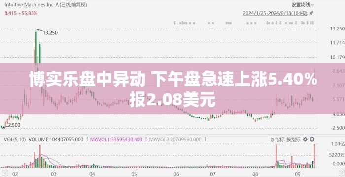 博实乐盘中异动 下午盘急速上涨5.40%报2.08美元