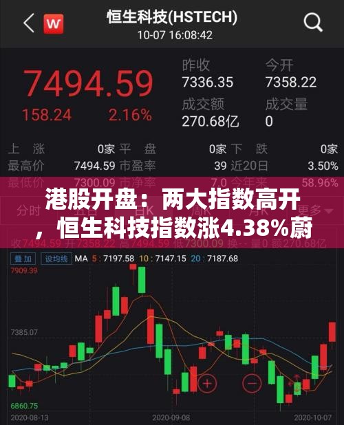 港股开盘：两大指数高开，恒生科技指数涨4.38%蔚来涨近15%