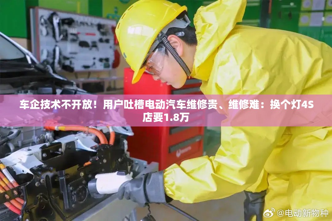 车企技术不开放！用户吐槽电动汽车维修贵、维修难：换个灯4S店要1.8万