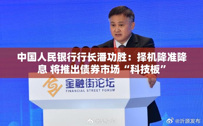 中国人民银行行长潘功胜：择机降准降息 将推出债券市场“科技板”
