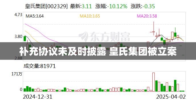 补充协议未及时披露 皇氏集团被立案