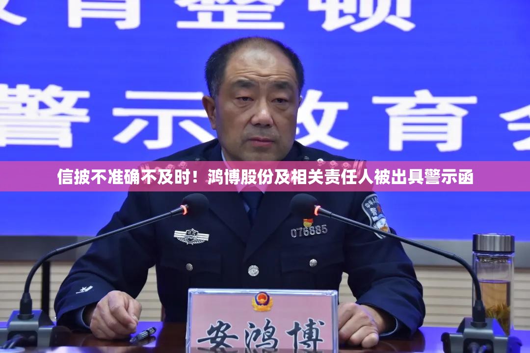 信披不准确不及时！鸿博股份及相关责任人被出具警示函