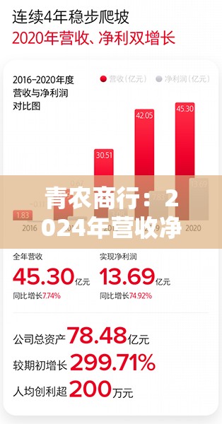 青农商行：2024年营收净利双增长