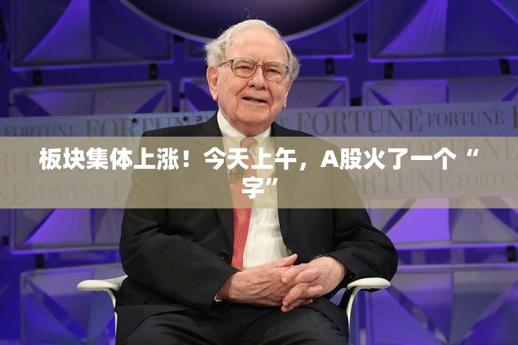 板块集体上涨！今天上午，A股火了一个“字”